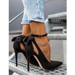 Chic Black High Heel Pumps with Bow Detail