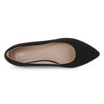DREAM PAIRS Womens Casual Pointed Toe Ballet Comfort Soft Slip On Flats Shoes,Sole-Classic,Black/Nubuck,Size 11