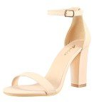 Ankis Nude Black Clear Chunky Heel Sandals