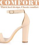 Ankis Nude Black Clear Chunky Heel Sandals