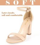 Ankis Nude Black Clear Chunky Heel Sandals