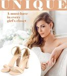 Ankis Nude Black Clear Chunky Heel Sandals