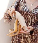 Ankis Nude Black Clear Chunky Heel Sandals