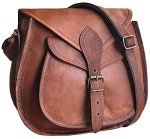 Rustic Town Small Brown Leather Crossbody Bag
