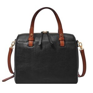 Fossil Women's Black Leather Rachel Satchel Bag