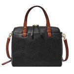 Fossil Women's Black Leather Rachel Satchel Bag