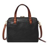 Fossil Women's Black Leather Rachel Satchel Bag