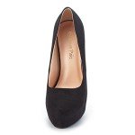 Black Suede High Heel Platform Dress Pumps