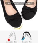 Black Round Toe Slip-On Work Ballet Flats