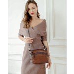 Vintage Leather Crossbody Bag for Women (Coffee)