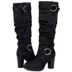 Women's Chunky Block Heel Knee High Winter Boots
