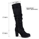 Women's Chunky Block Heel Knee High Winter Boots
