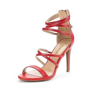 DREAM PAIRS Women's Red High Heel Sandals