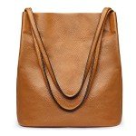 Kattee Brown Soft Leather Women's Crossbody Tote