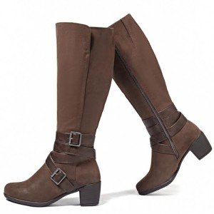 Ruiee Brown Pointed Toe Knee High Boots