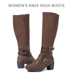 Ruiee Brown Pointed Toe Knee High Boots