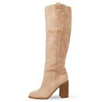 Chic Suede Knee-High Chunky Block Heel Boots