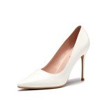 Elisabet Tang Women's White Pointed Toe Stilettos