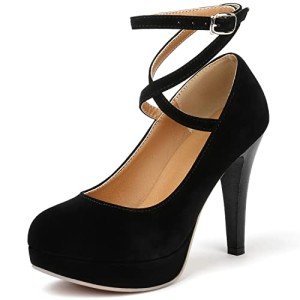 Mostrin Black Closed Toe High Heels for Women