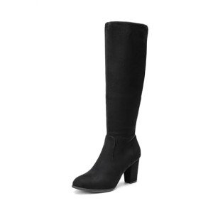 DREAM PAIRS Women's High Heel Boots, Black