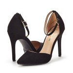 DREAM PAIRS Women's Black Pointed Toe Heels