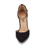 DREAM PAIRS Women's Black Pointed Toe Heels