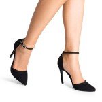 DREAM PAIRS Women's Black Pointed Toe Heels