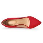 Red Suede High Heel Pointed Toe Pumps
