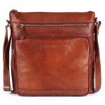 Olga Large Soft Leather Crossbody Bag (Cognac)