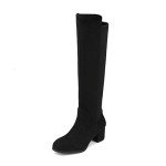 DREAM PAIRS Women's Black Stretchy Knee High Boots