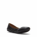 LUCKY Women’s Emmie Black Leather Ballerina Flats