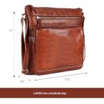 Olga Large Soft Leather Crossbody Bag (Cognac)