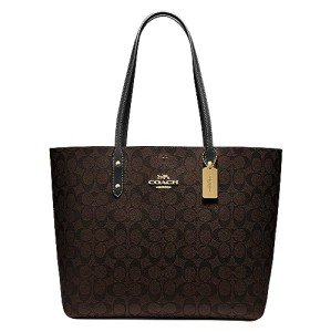 COACH Brown and Black Town Tote Bag