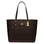 COACH Brown and Black Town Tote Bag