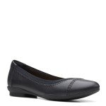 Clarks Women's Black Leather Ballet Flats, Size 8