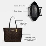 COACH Brown and Black Town Tote Bag