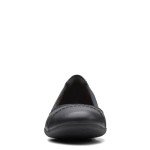 Clarks Women's Black Leather Ballet Flats, Size 8