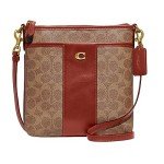 COACH Color-Block Signature Kitt Bag in Tan Rust