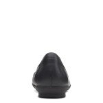 Clarks Women's Black Leather Ballet Flats, Size 8