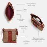 COACH Color-Block Signature Kitt Bag in Tan Rust