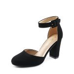 DREAM PAIRS Women's Chunky Heel Ankle Strap Pumps