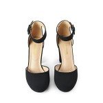 DREAM PAIRS Women's Chunky Heel Ankle Strap Pumps
