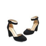 DREAM PAIRS Women's Chunky Heel Ankle Strap Pumps