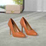 Brown Pointed Toe High Heel Pumps for Women