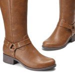 Women's Knee High Comfort Boots with Buckle