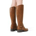 Women's Knee High Comfort Boots with Buckle