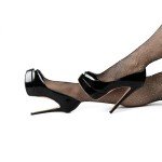 Merumote Women's Black Platform Peep Toe Heels