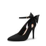 Chic Black Stiletto Heels with Bow Detail