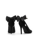 Chic Black Stiletto Heels with Bow Detail