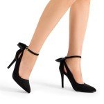 Chic Black Stiletto Heels with Bow Detail
